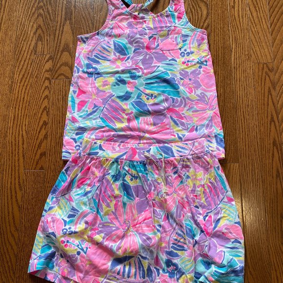 Tropical floral scotter skit & Floral Pocket Tank - Picture 1 of 4